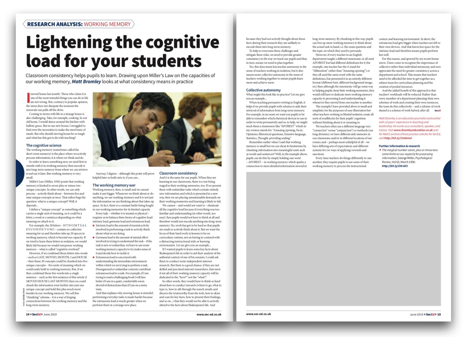 Working memory – lightening the cognitive load for&nbsp;pupils