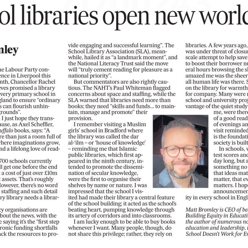 School libraries open new&nbsp;worlds